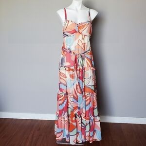 NWT Alexis X Floral Tiered Ruffle Dress M